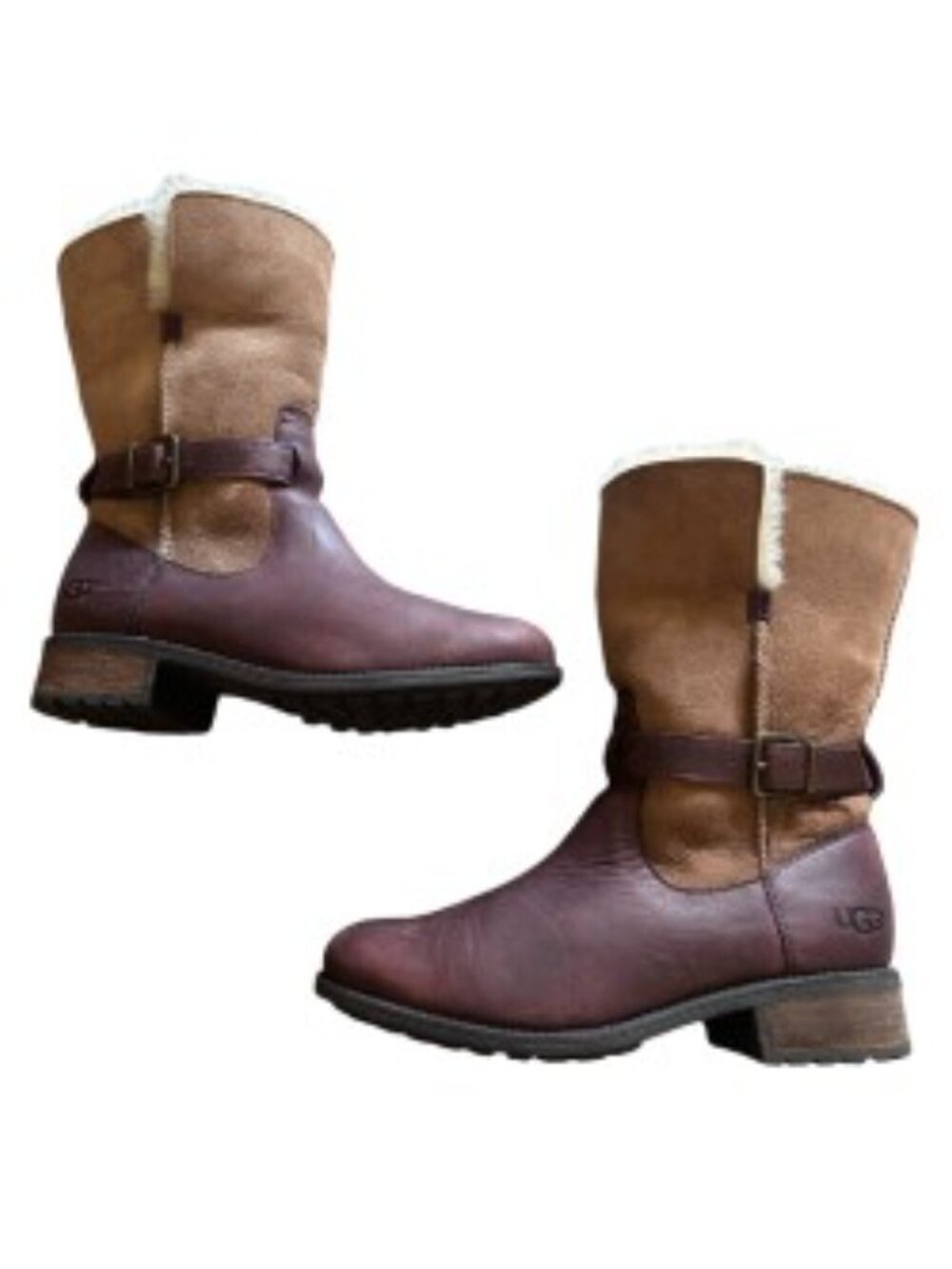 UGG Pernille Convertible Leather & Shearling Boot 8.5